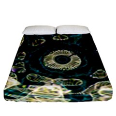 Fractal Glowing Kaleidoscope Wallpaper Art Design Fitted Sheet (king Size)