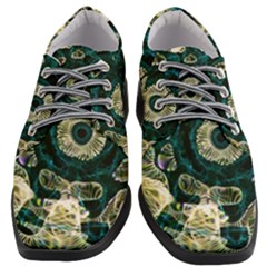Fractal Glowing Kaleidoscope Wallpaper Art Design Women Heeled Oxford Shoes by Pakemis