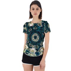 Fractal Glowing Kaleidoscope Wallpaper Art Design Back Cut Out Sport Tee by Pakemis