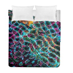 Fractal Abstract Waves Background Wallpaper Duvet Cover Double Side (full/ Double Size) by Pakemis