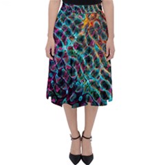 Fractal Abstract Waves Background Wallpaper Classic Midi Skirt by Pakemis