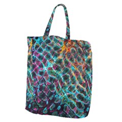 Fractal Abstract Waves Background Wallpaper Giant Grocery Tote by Pakemis