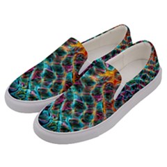 Fractal Abstract Waves Background Wallpaper Men s Canvas Slip Ons