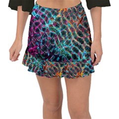 Fractal Abstract Waves Background Wallpaper Fishtail Mini Chiffon Skirt by Pakemis