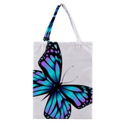 Blue And Pink Butterfly Illustration, Monarch Butterfly Cartoon Blue, Cartoon Blue Butterfly Free Pn Classic Tote Bag by asedoi