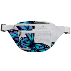 Blue And Pink Butterfly Illustration, Monarch Butterfly Cartoon Blue, Cartoon Blue Butterfly Free Pn Fanny Pack by asedoi