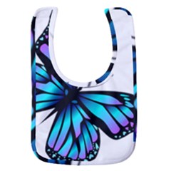 Blue And Pink Butterfly Illustration, Monarch Butterfly Cartoon Blue, Cartoon Blue Butterfly Free Pn Baby Bib by asedoi