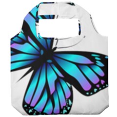 Blue And Pink Butterfly Illustration, Monarch Butterfly Cartoon Blue, Cartoon Blue Butterfly Free Pn Foldable Grocery Recycle Bag by asedoi