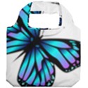 Blue And Pink Butterfly Illustration, Monarch Butterfly Cartoon Blue, Cartoon Blue Butterfly Free Pn Foldable Grocery Recycle Bag View2