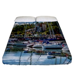 Piriapolis City Port, Maldonado, Uruguay Fitted Sheet (california King Size) by dflcprintsclothing