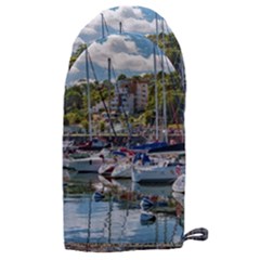 Piriapolis City Port, Maldonado, Uruguay Microwave Oven Glove by dflcprintsclothing