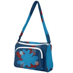 Background Abstract Design Blue Front Pocket Crossbody Bag