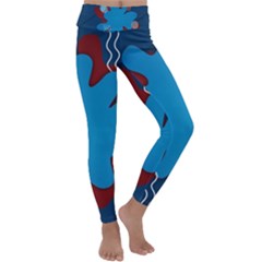 Background Abstract Design Blue Kids  Lightweight Velour Classic Yoga Leggings