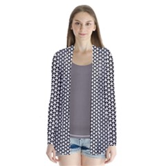 Abstract Background Pattern Geometric Drape Collar Cardigan