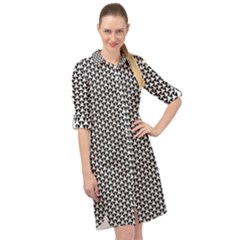 Abstract Background Pattern Geometric Long Sleeve Mini Shirt Dress