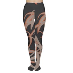 Leaf Leaves Pattern Print Tights