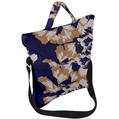 Abstract Flowers Background Pattern Fold Over Handle Tote Bag