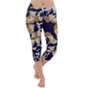 Abstract Flowers Background Pattern Lightweight Velour Capri Yoga Leggings View1