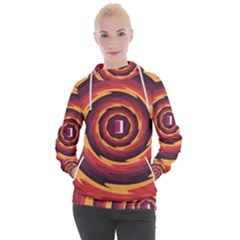 Illustration Door Abstract Concentric Pattern Women s Hooded Pullover by Ravend