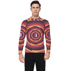 Illustration Door Abstract Concentric Pattern Men s Long Sleeve Rash Guard by Ravend