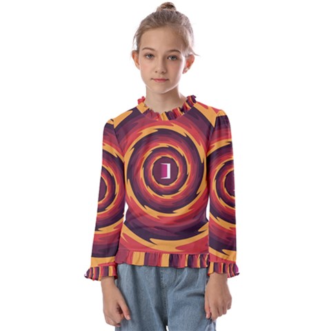 Illustration Door Abstract Concentric Pattern Kids  Frill Detail Tee by Ravend
