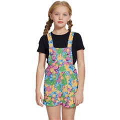 Flower Spring Background Blossom Kids  Short Overalls