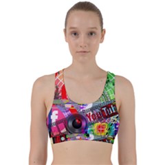 Social Media Interaction Woman Back Weave Sports Bra