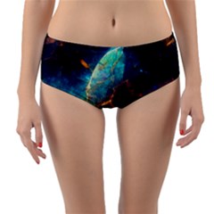 Abstract Galactic Reversible Mid-Waist Bikini Bottoms