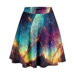 Abstract Galactic High Waist Skirt by Ravend