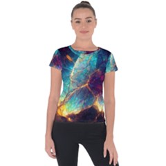 Abstract Galactic Short Sleeve Sports Top 