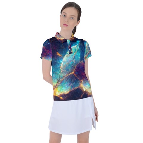 Abstract Galactic Women s Polo Tee by Ravend