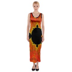 Fractal Mandelbrot Set Pattern Art Fitted Maxi Dress