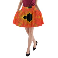 Fractal Mandelbrot Set Pattern Art A-line Pocket Skirt by Ravend