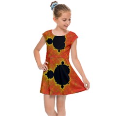 Fractal Mandelbrot Set Pattern Art Kids  Cap Sleeve Dress by Ravend