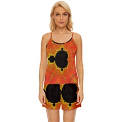 Fractal Mandelbrot Set Pattern Art Satin Pajama Short Set