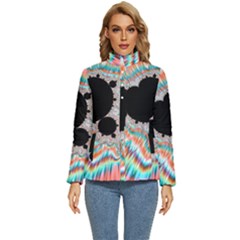 Fractal Abstract Background Women s Puffer Bubble Jacket Coat