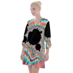 Fractal Abstract Background Open Neck Shift Dress by Ravend