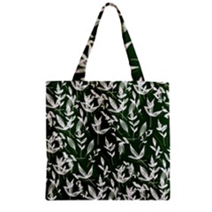 Leaves Pattern Wallpaper Watercolor Zipper Grocery Tote Bag