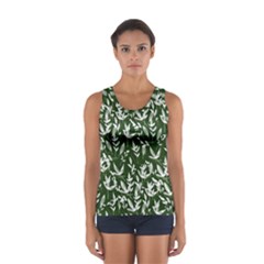 Leaves Pattern Wallpaper Watercolor Sport Tank Top 