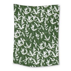 Leaves Pattern Wallpaper Watercolor Medium Tapestry