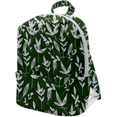 Leaves Pattern Wallpaper Watercolor Zip Up Backpack by Ravend