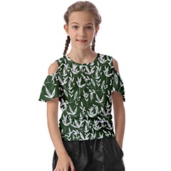 Leaves Pattern Wallpaper Watercolor Kids  Butterfly Cutout Tee