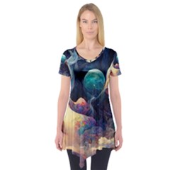 Quantum Physics Dreaming Lucid Short Sleeve Tunic  by Ravend