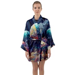 Quantum Physics Dreaming Lucid Long Sleeve Satin Kimono