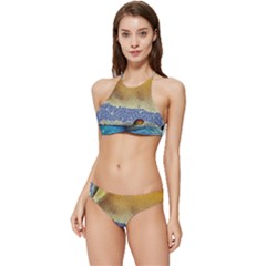 Abstract Painting Art Texture Banded Triangle Bikini Set by Ravend