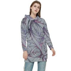 Abstract Background Watercolor Women s Long Oversized Pullover Hoodie