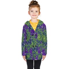 Fractal Spiral Abstract Background Kids  Double Breasted Button Coat