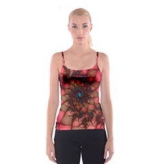 Fractals Abstract Art Red Spiral Spaghetti Strap Top