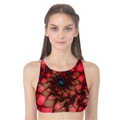 Fractals Abstract Art Red Spiral Tank Bikini Top