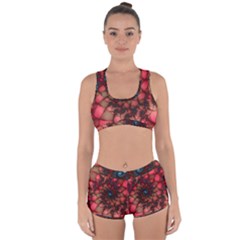 Fractals Abstract Art Red Spiral Racerback Boyleg Bikini Set